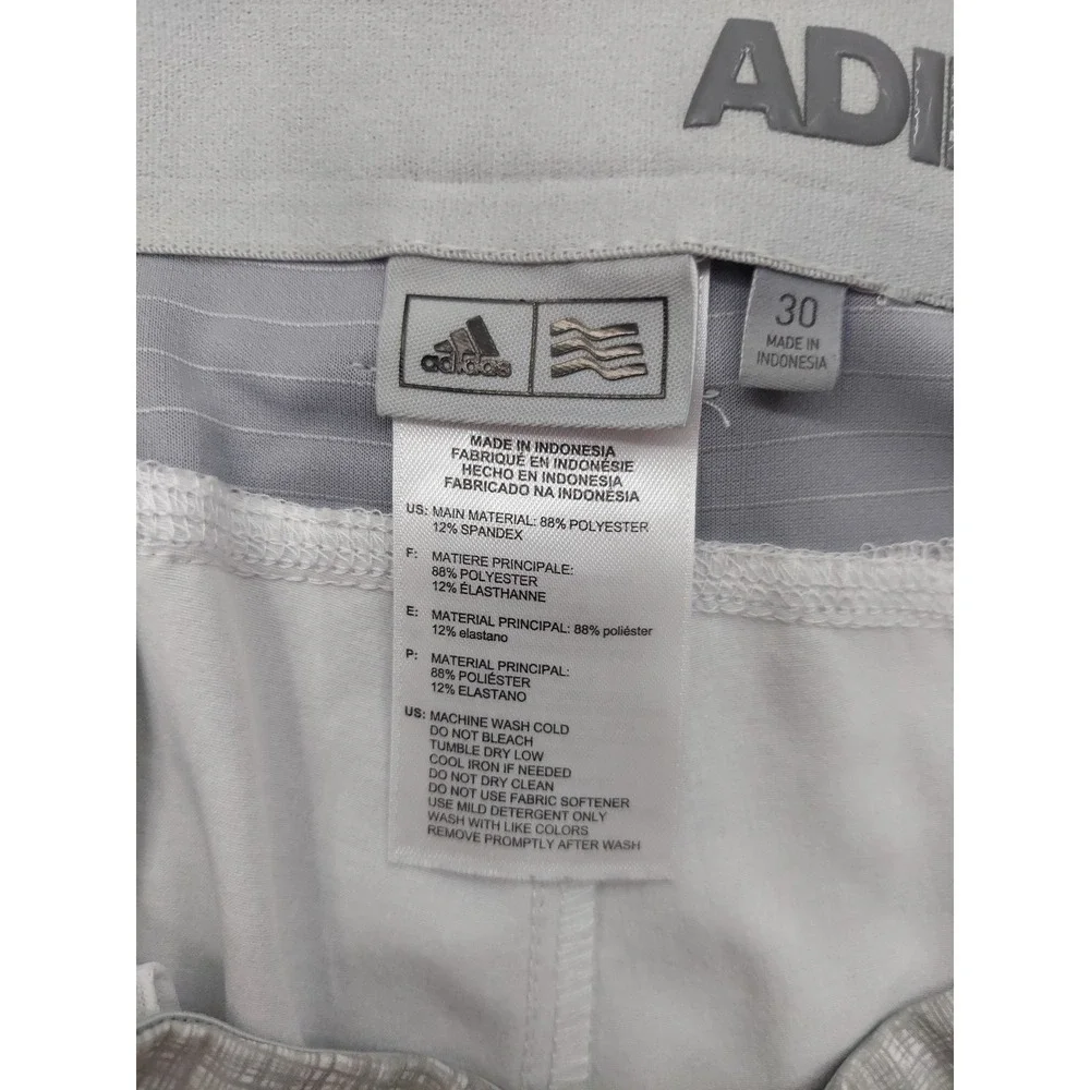 Adidas Golf Shorts Men 30 Gray Plaid‎ Performance Stretch Outdoor Preppy Tennis